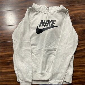 Nike Light Gray Hoodie with Black Logo